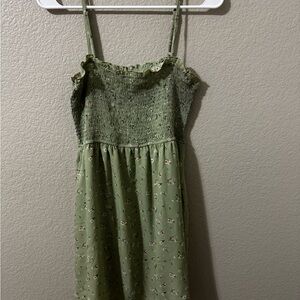 Elegant Green Floral Mini Dress